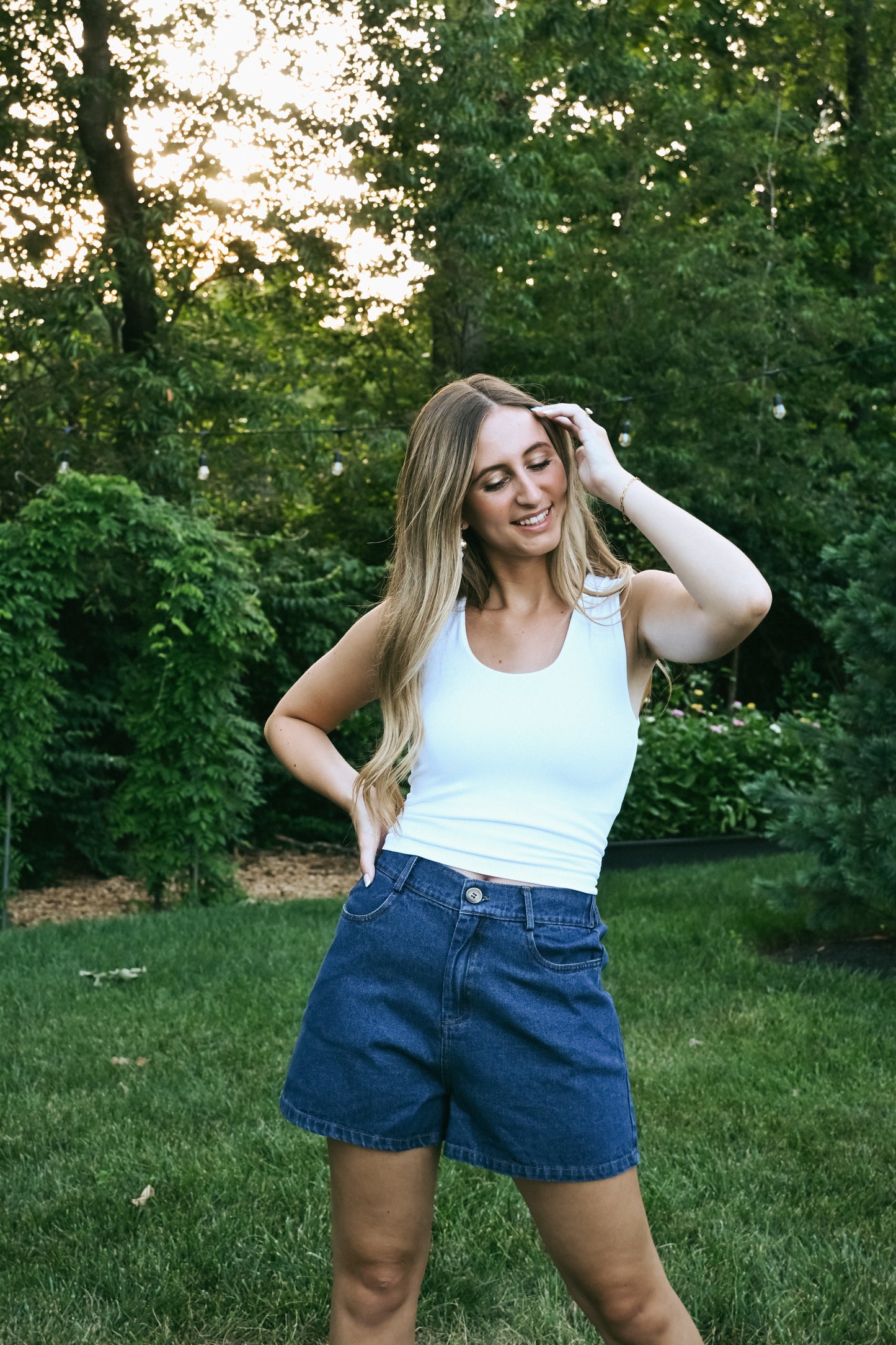 'Lennon' Cotton Denim Shorts