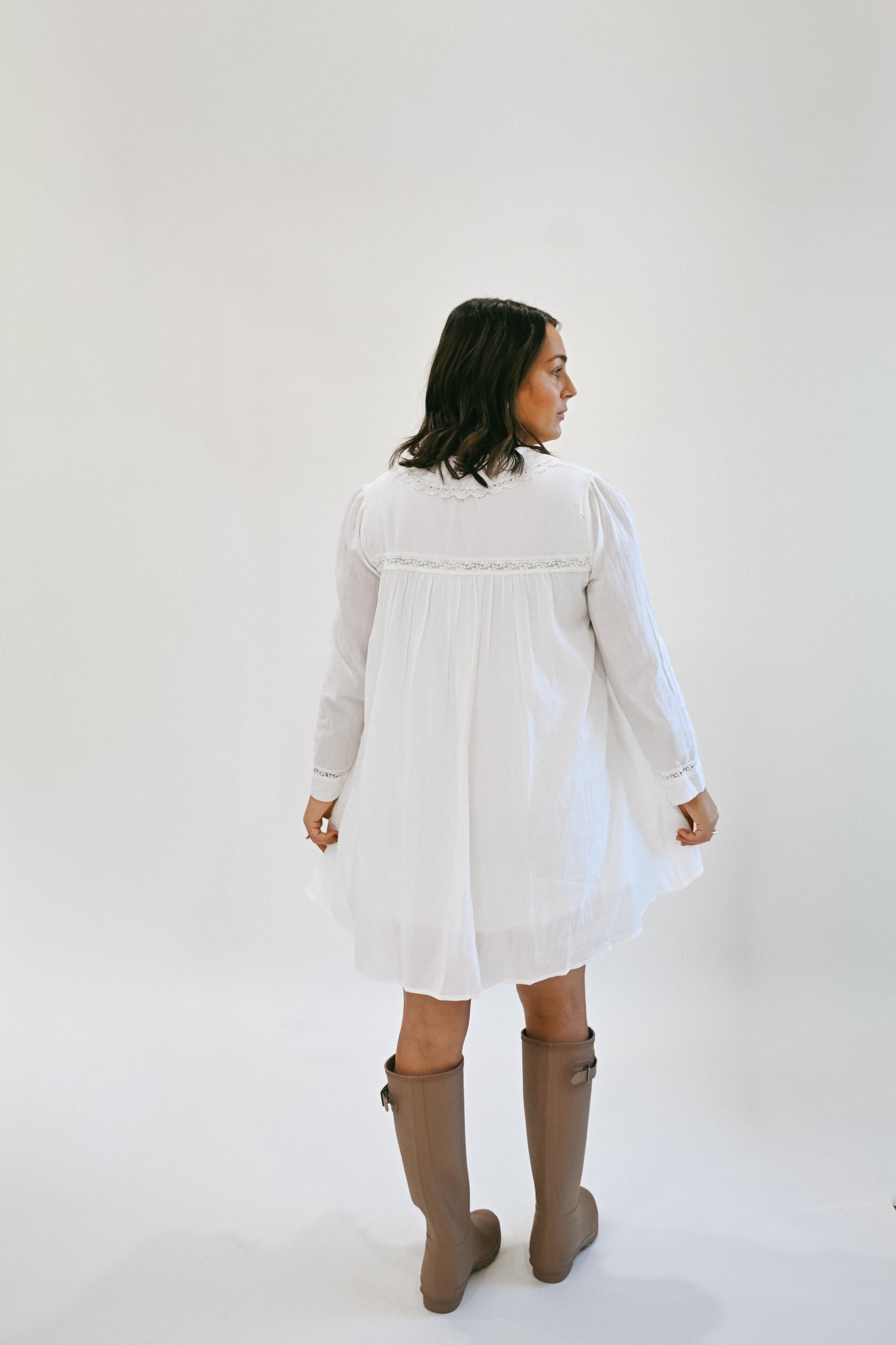 'Harmony' Cotton Dress in White