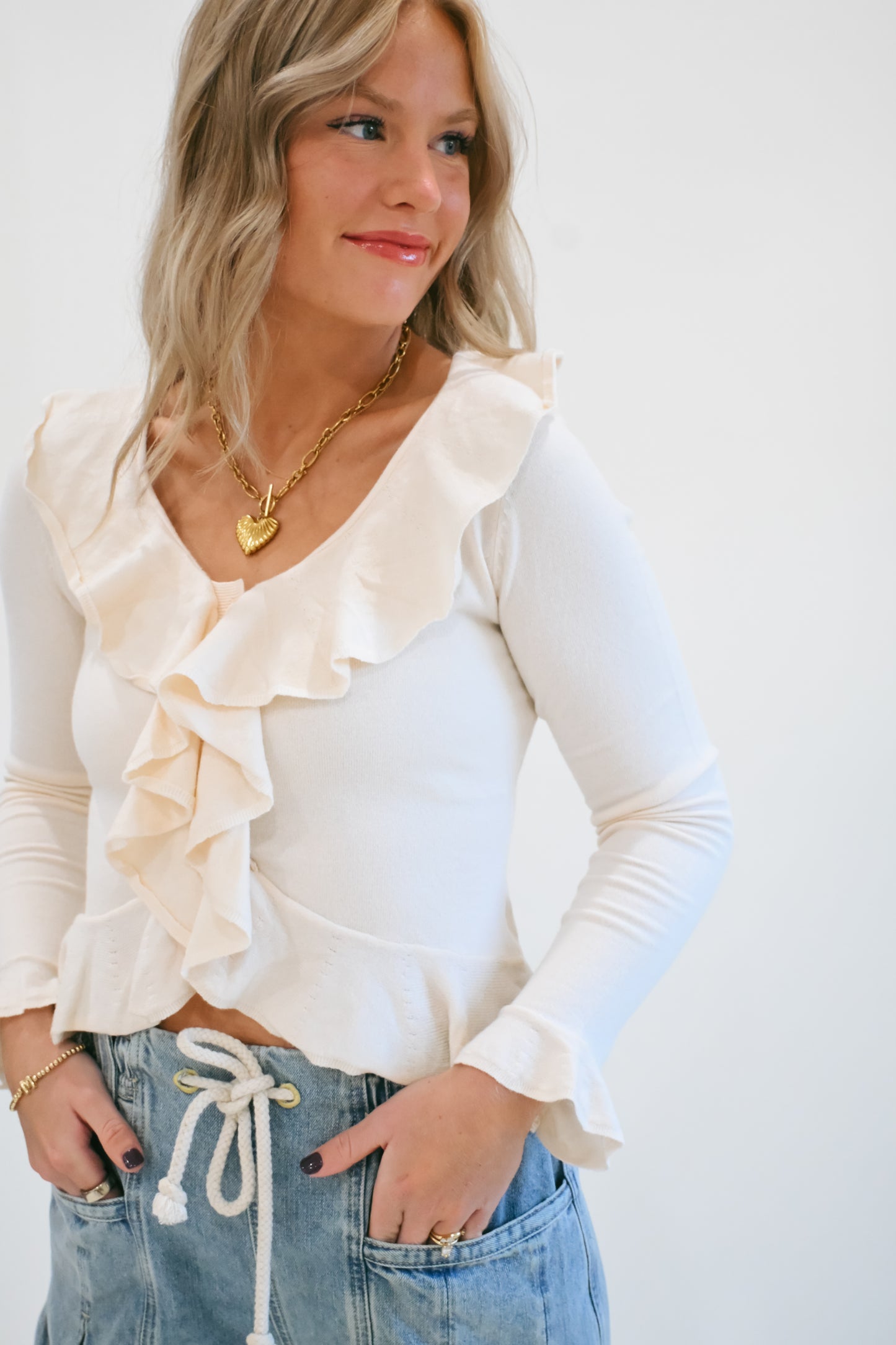 'Molly' Top in Cream