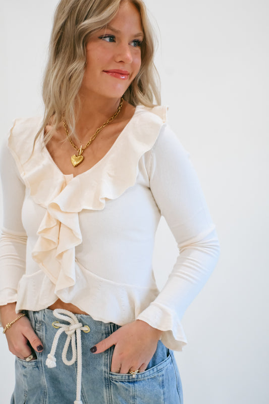 'Molly' Top in Cream