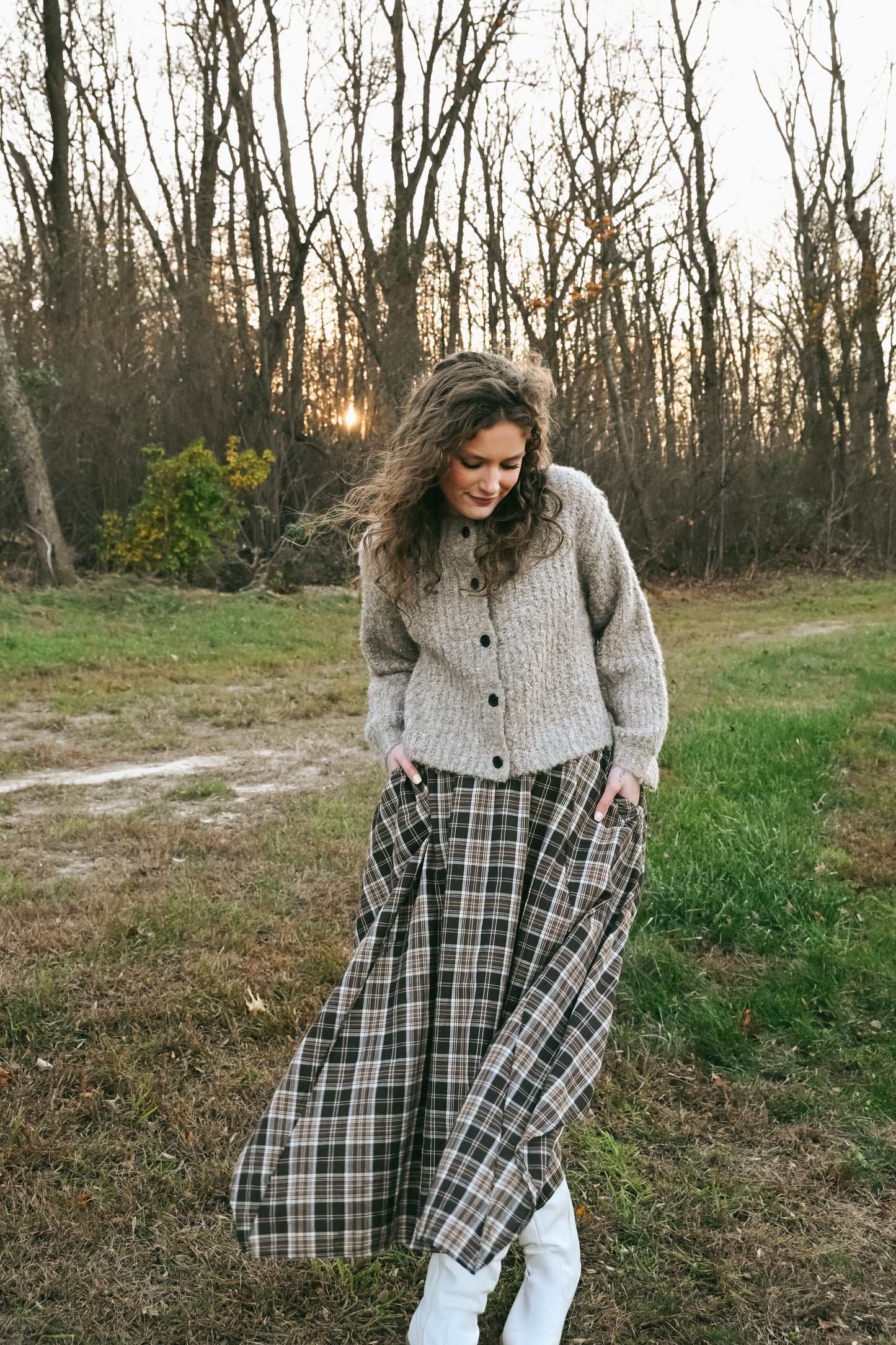 'Felix' Midi Skirt in Dark Chocolate