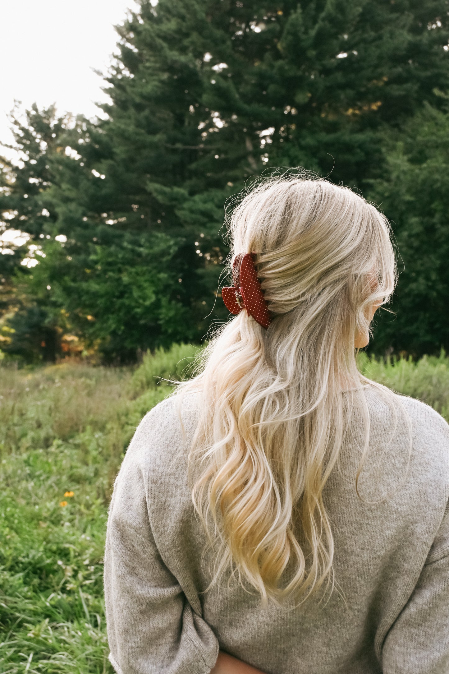 Red Polka Dot Claw Clip