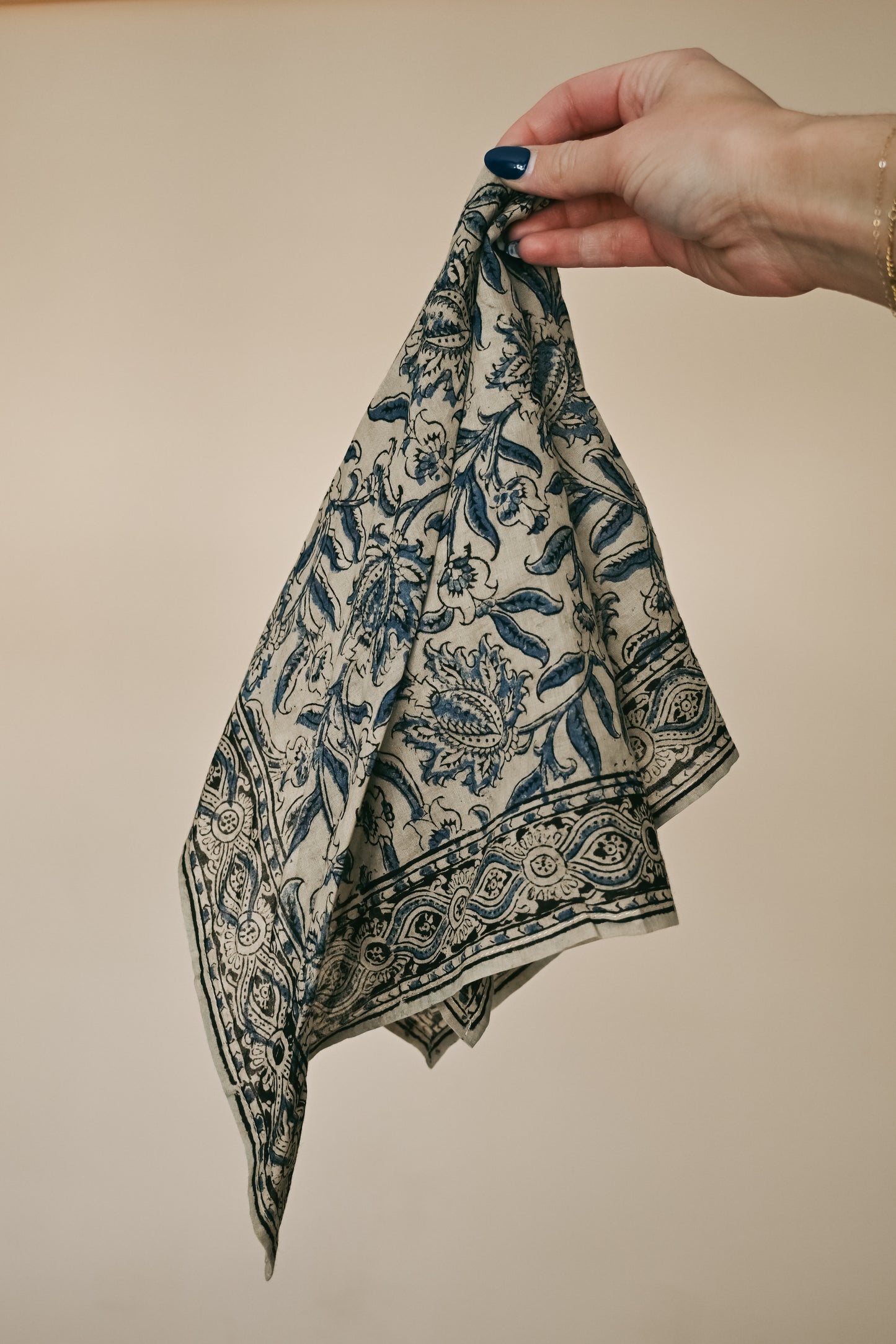 Cotton Scarf in Navy