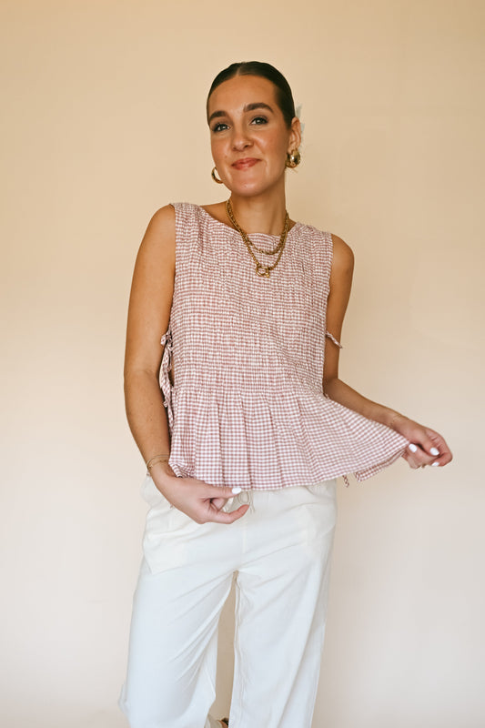 'Portofino' Cotton Top in Berry