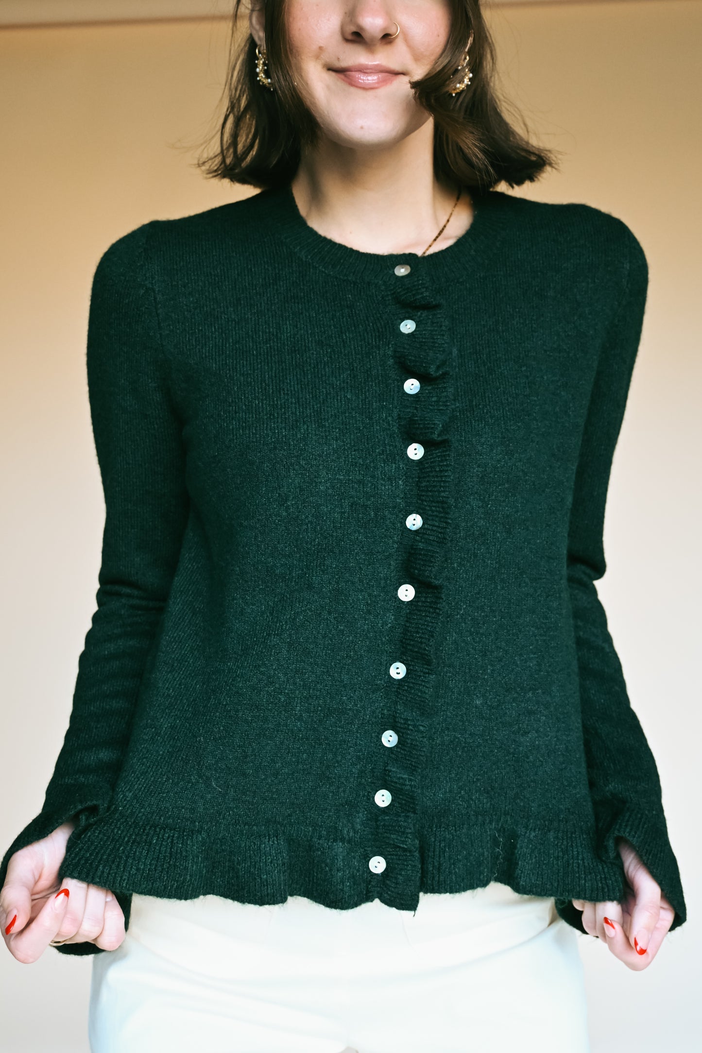 'Ivy' Ruffle Top in Evergreen