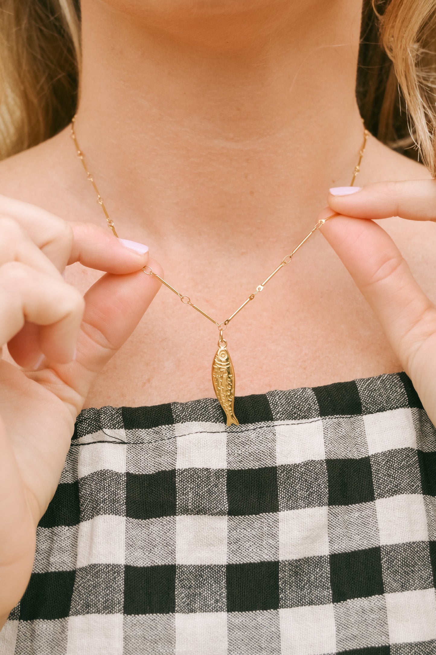 'Coralie' 18K Gold Fish Pendant Necklace