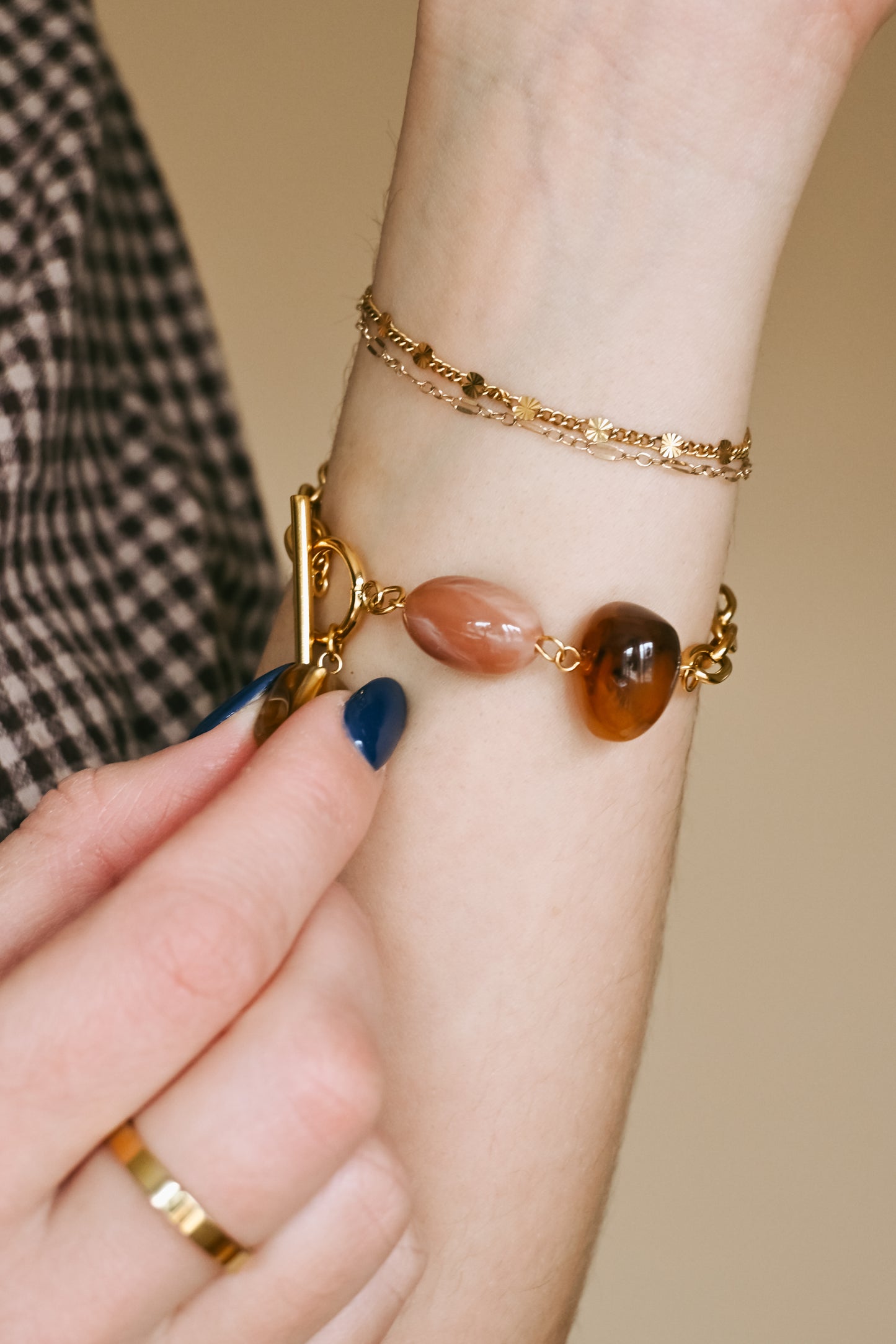 'Kenlie' Agate Stone Charm Bracelet