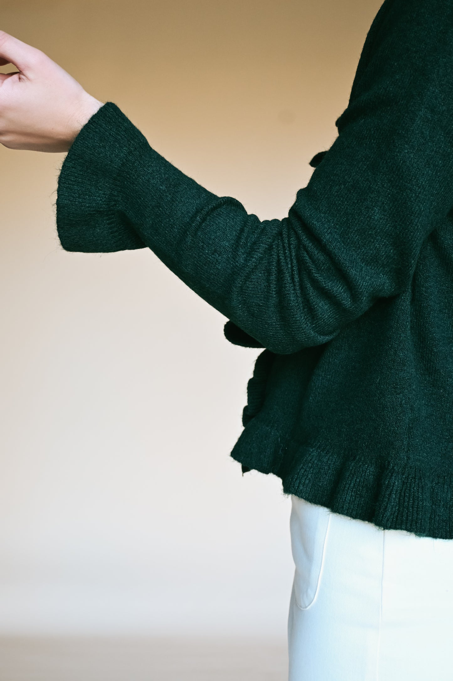 'Ivy' Ruffle Top in Evergreen