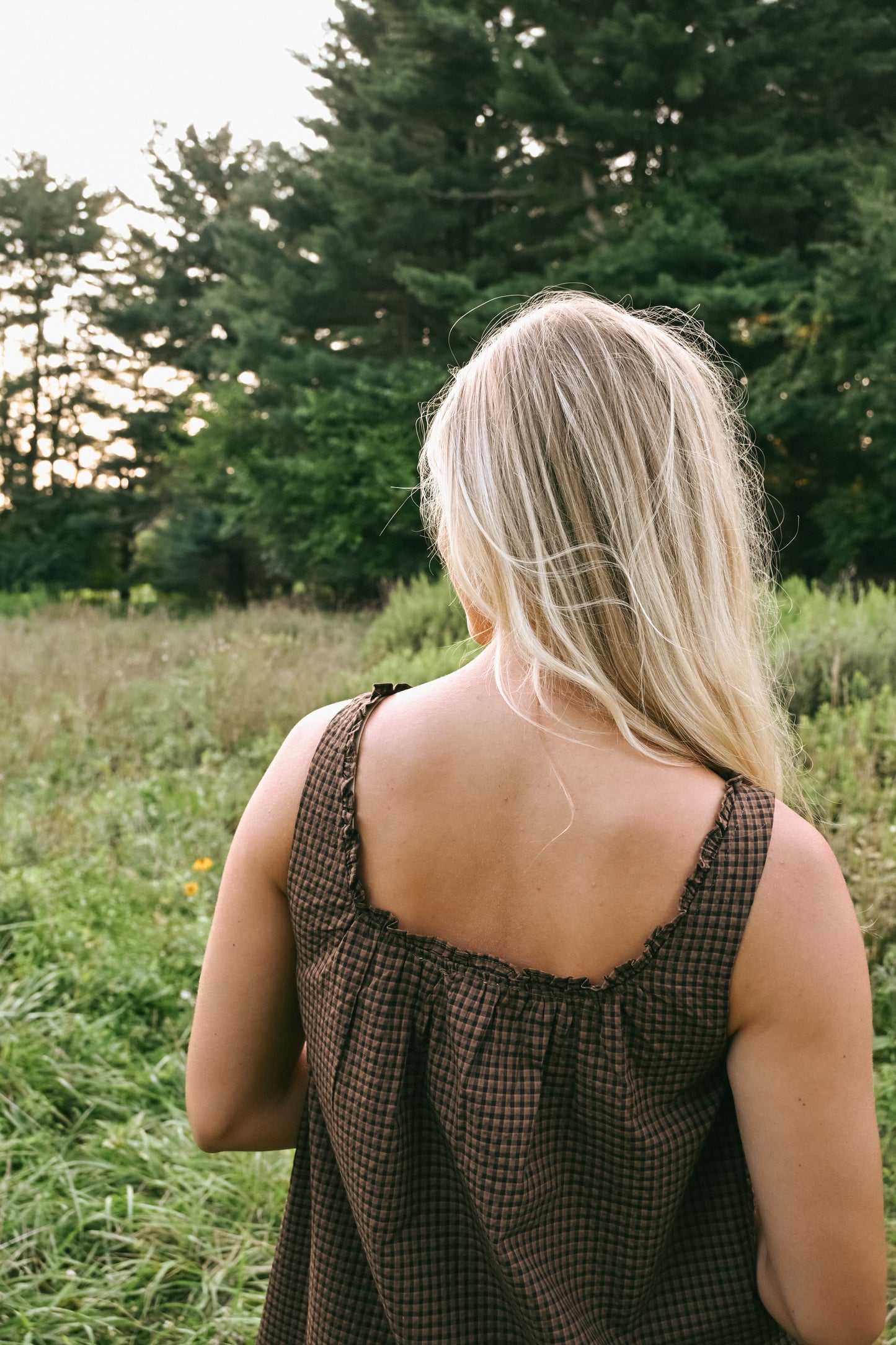 'Gabby' Dress in Chocolate Plaid