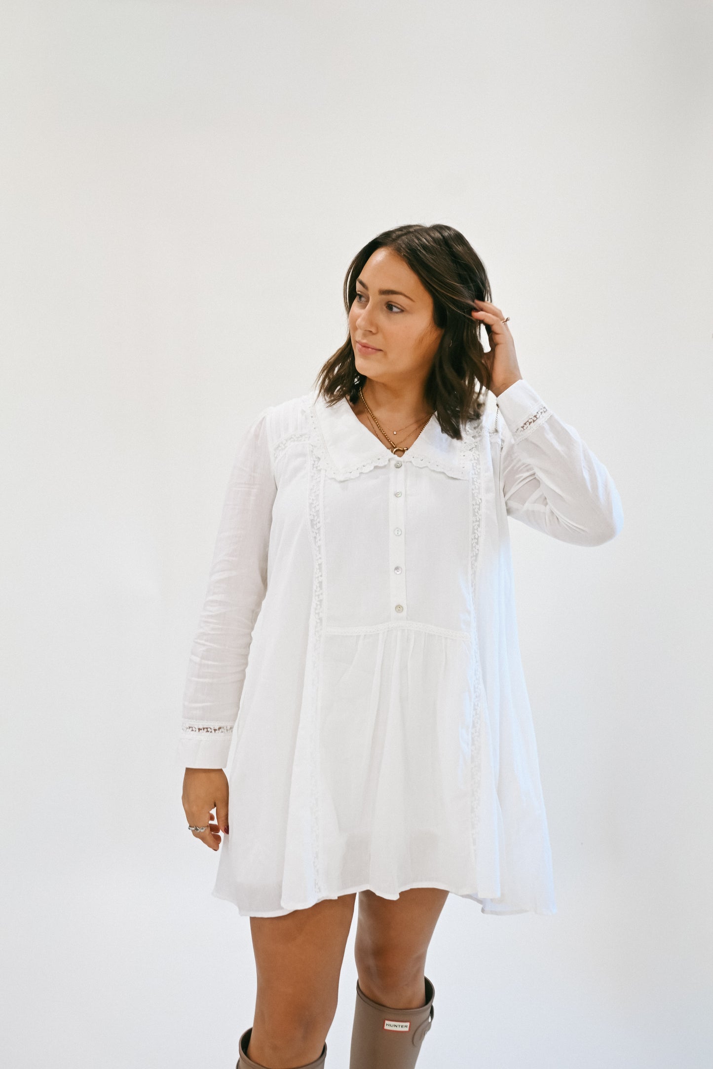 'Harmony' Cotton Dress in White