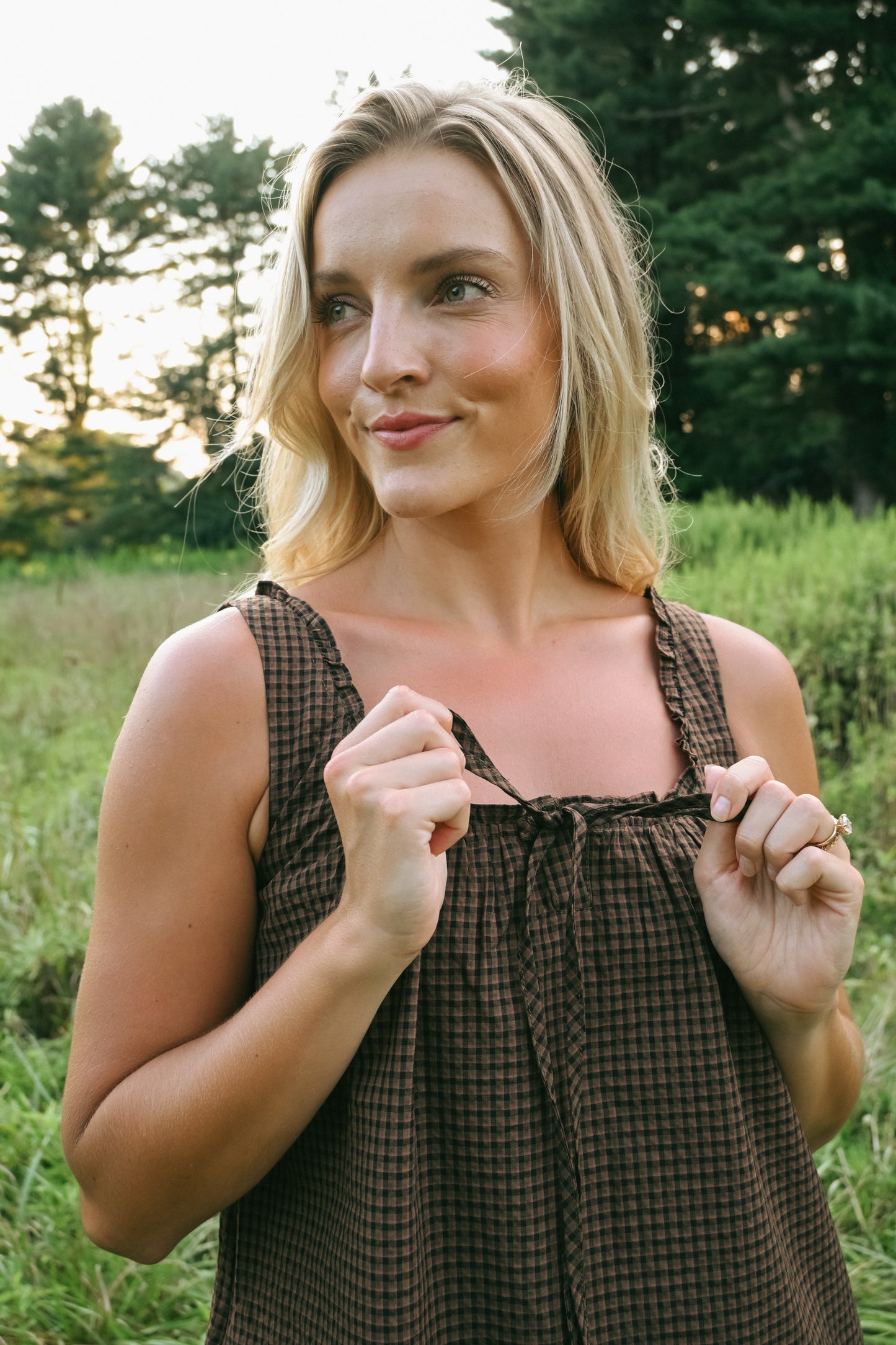 'Gabby' Dress in Chocolate Plaid