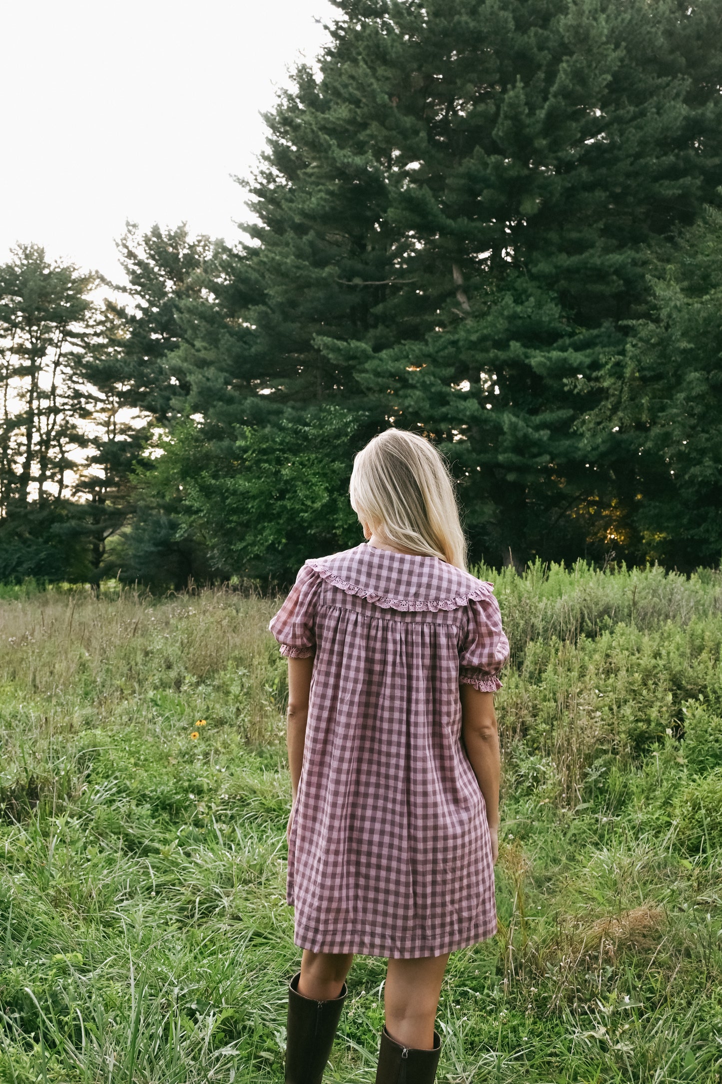 'Jones' Cotton Dress in Mauve