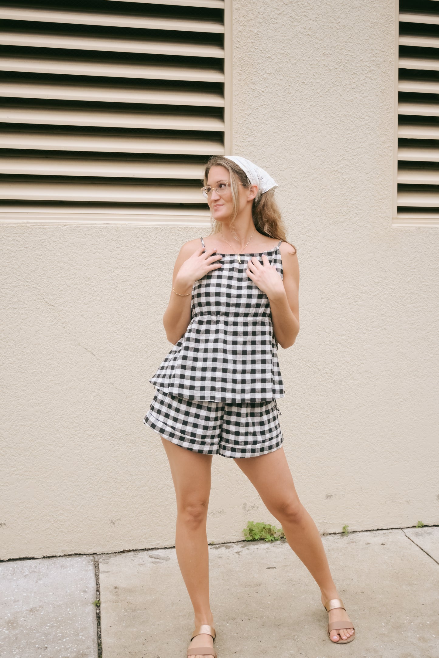 'Annabelle' Gingham Set Top