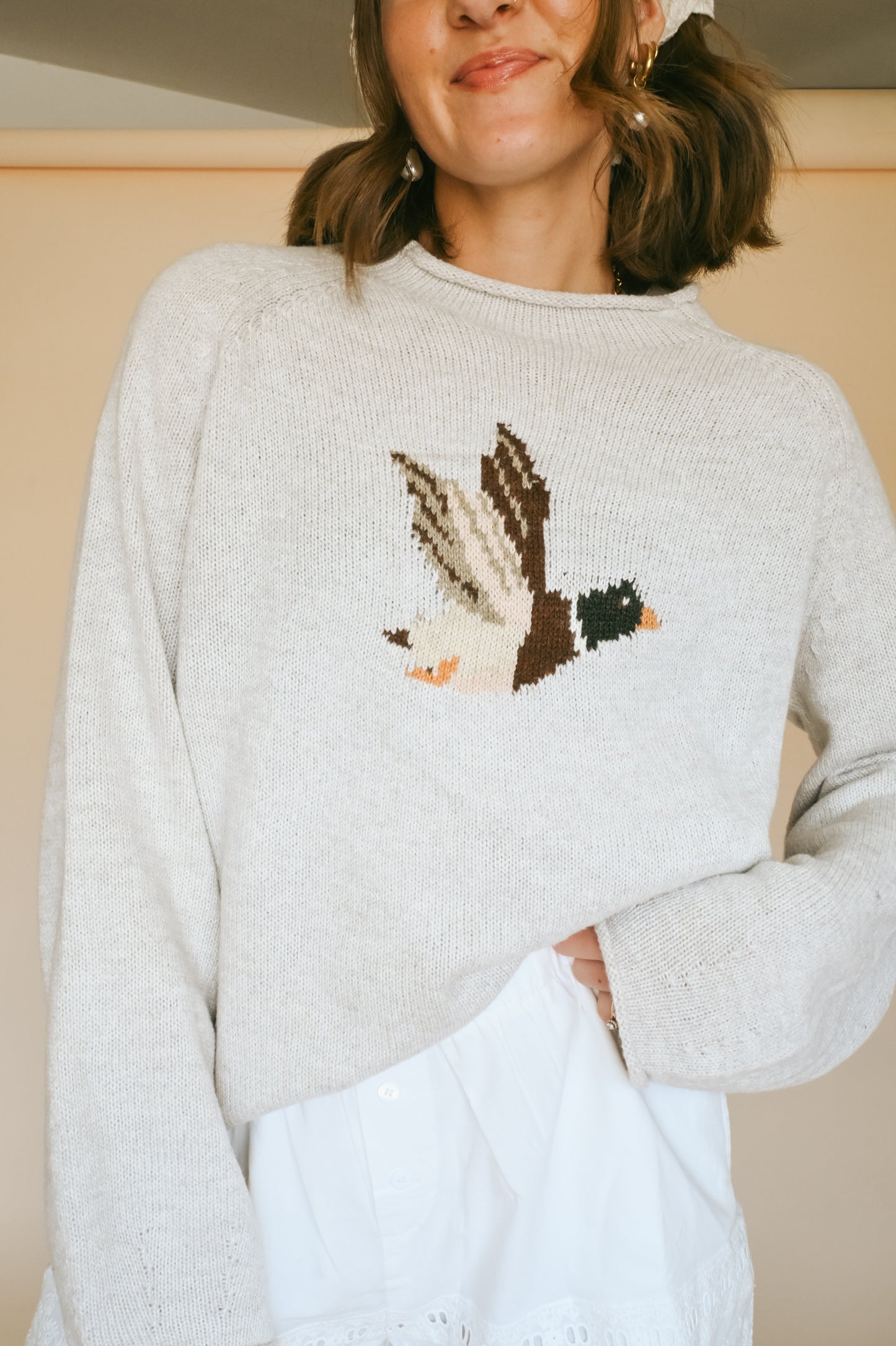 'Mason' Duck Sweater in Oat