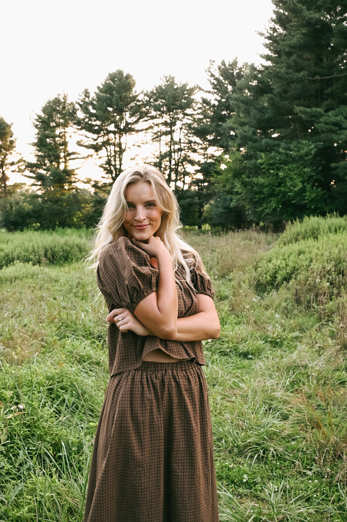'Oakley' Skirt Set in Chestnut