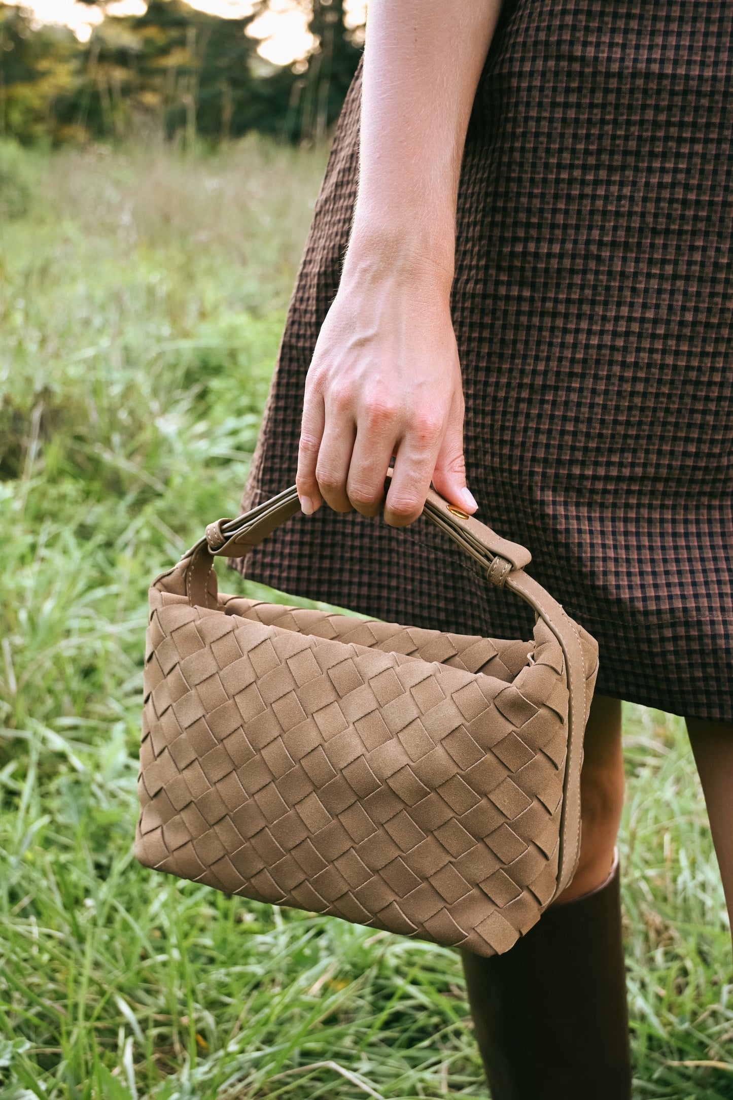 'Chelsea' Woven Suede Bag