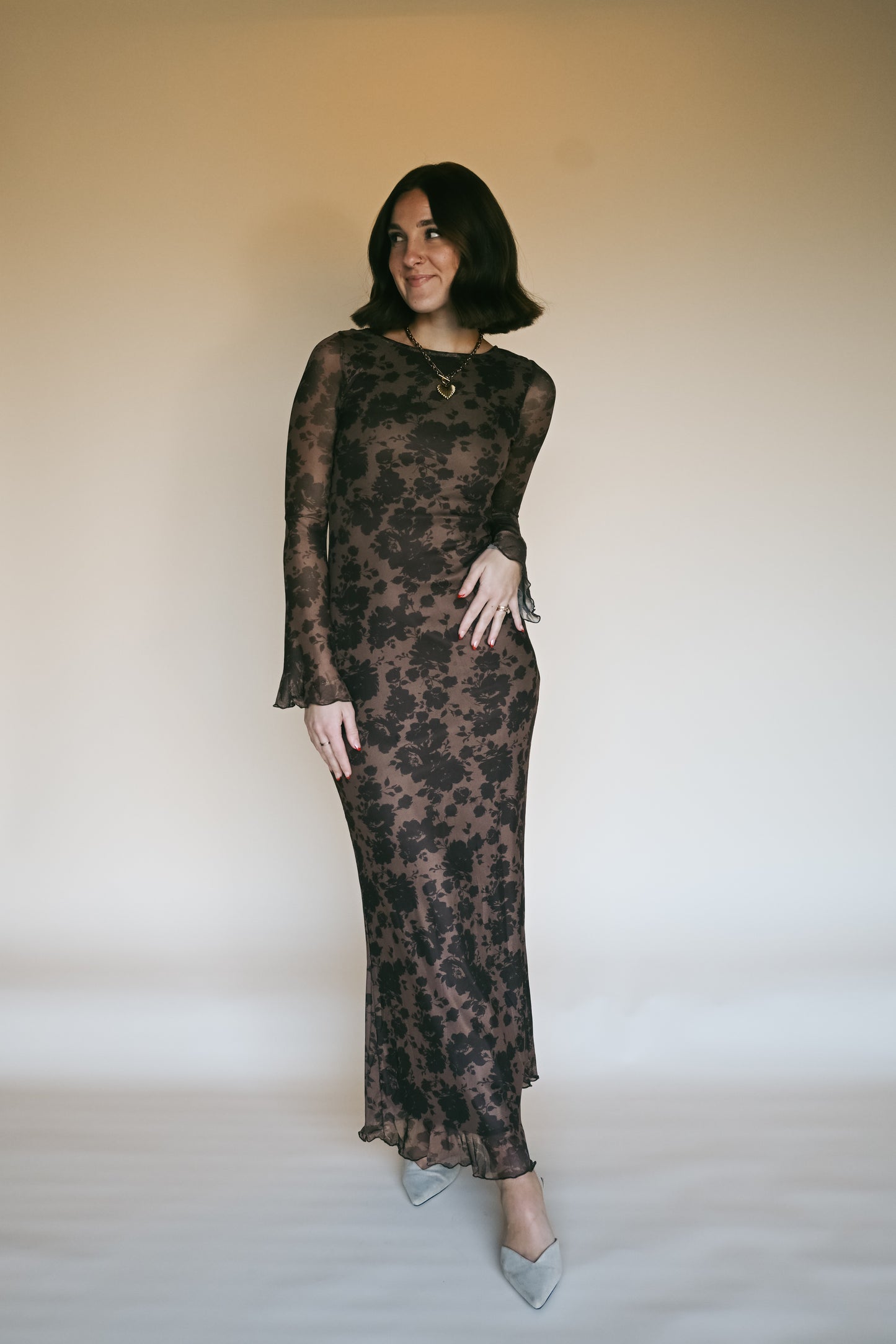 'Meredith' Maxi Dress in Praline