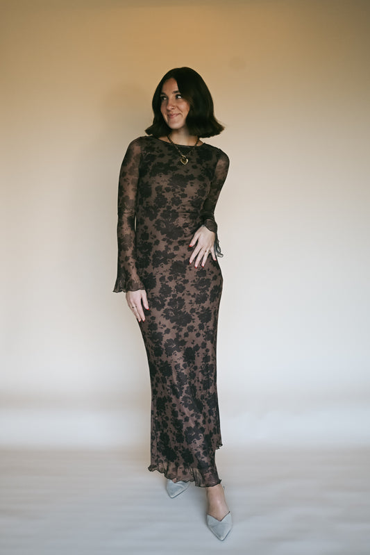 'Meredith' Maxi Dress in Praline