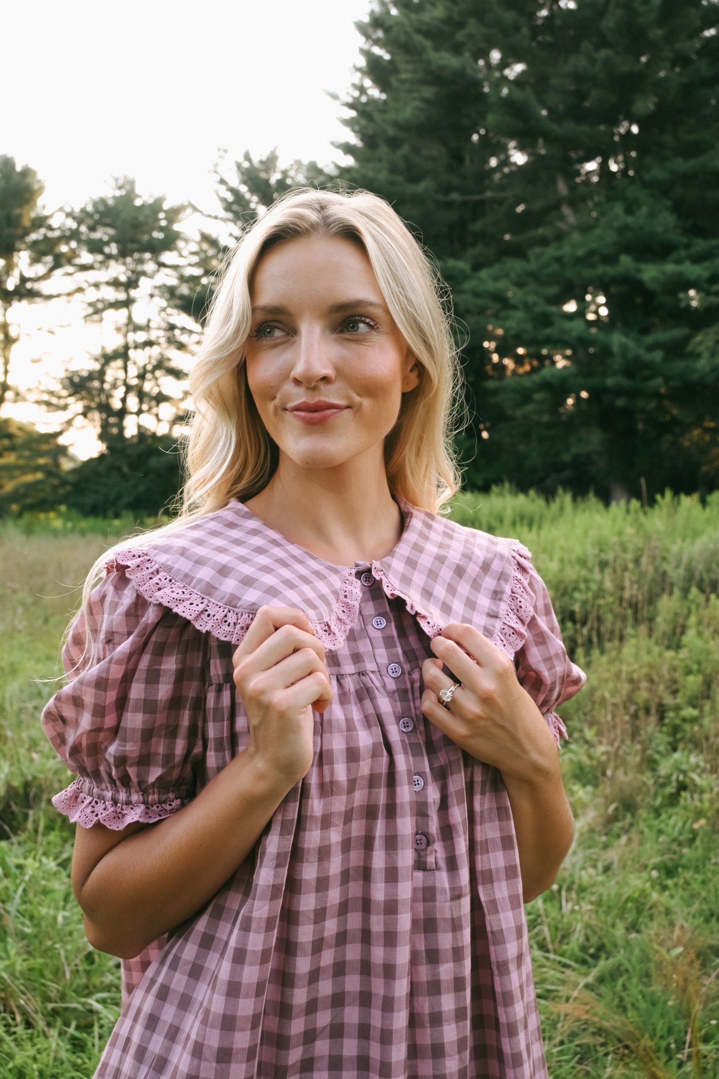 'Jones' Cotton Dress in Mauve