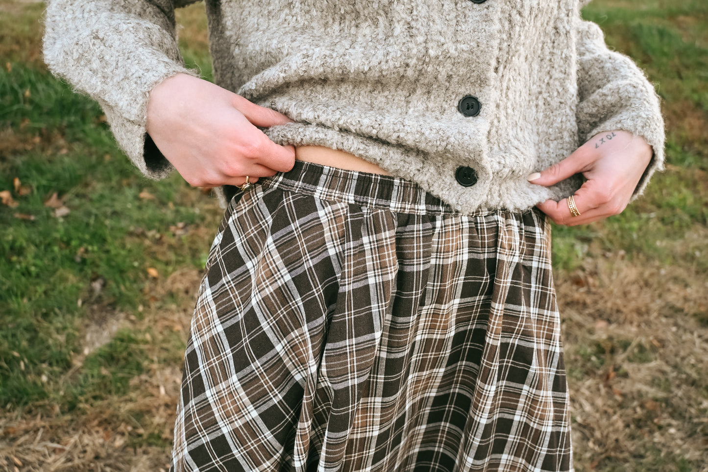 'Felix' Midi Skirt in Dark Chocolate