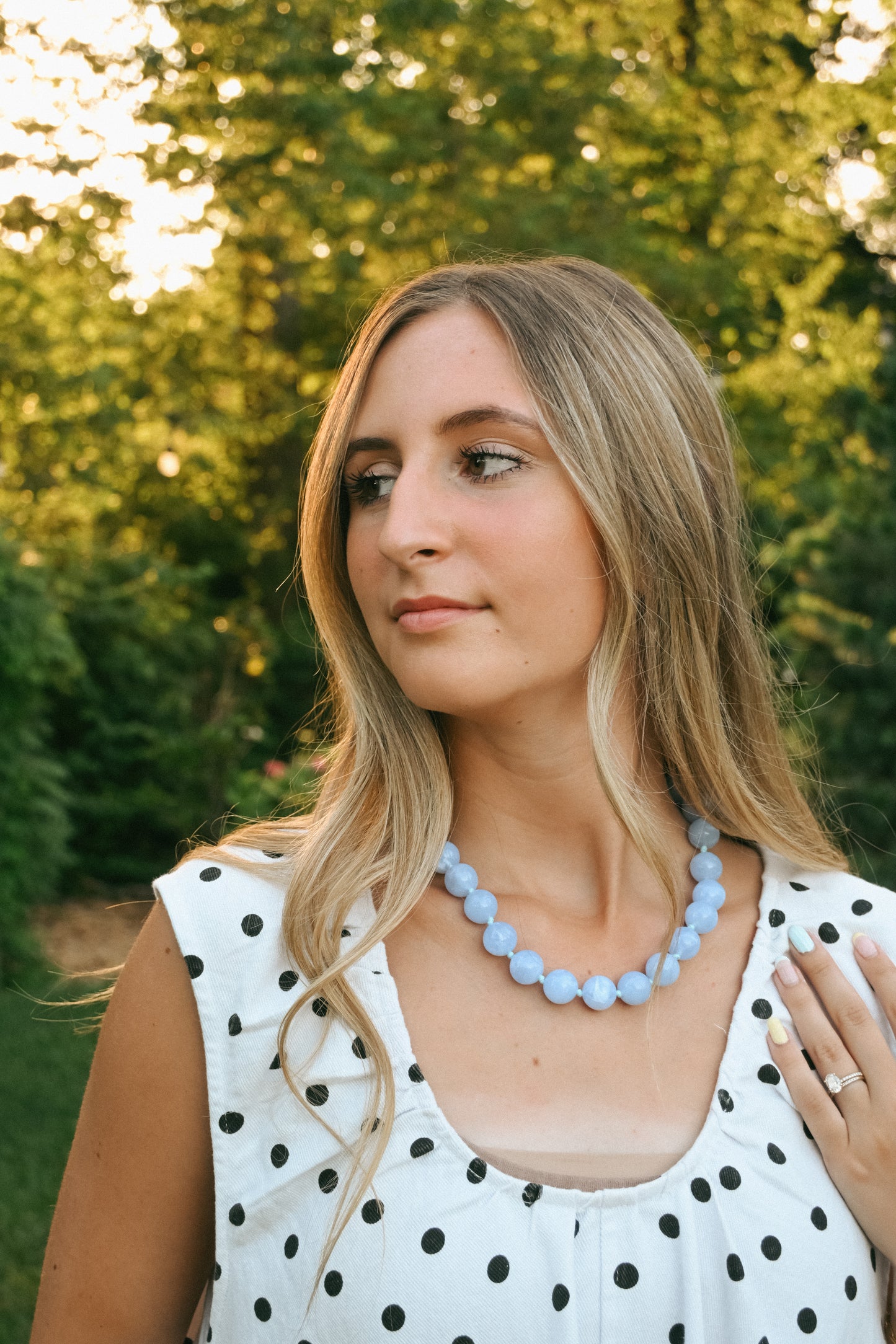 'Capetown' Beaded Necklace in Blue