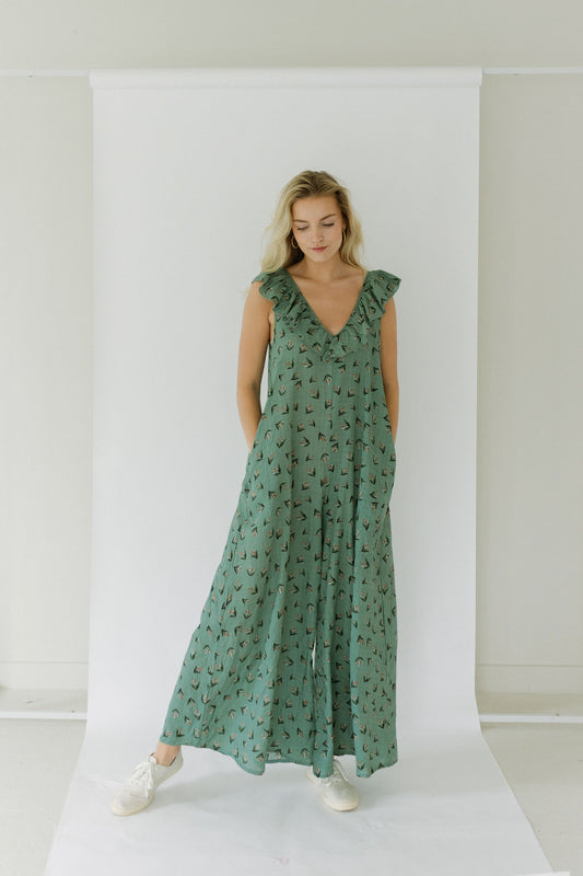 'Fiji' Wide Leg Jumpsuit in Sage