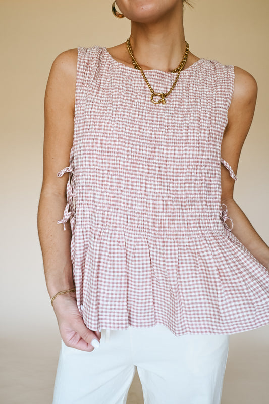 'Portofino' Cotton Top in Berry