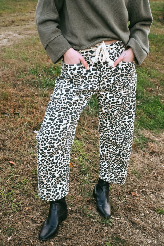 'Bailey' Leopard Barrel Pants