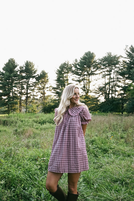 'Jones' Cotton Dress in Mauve