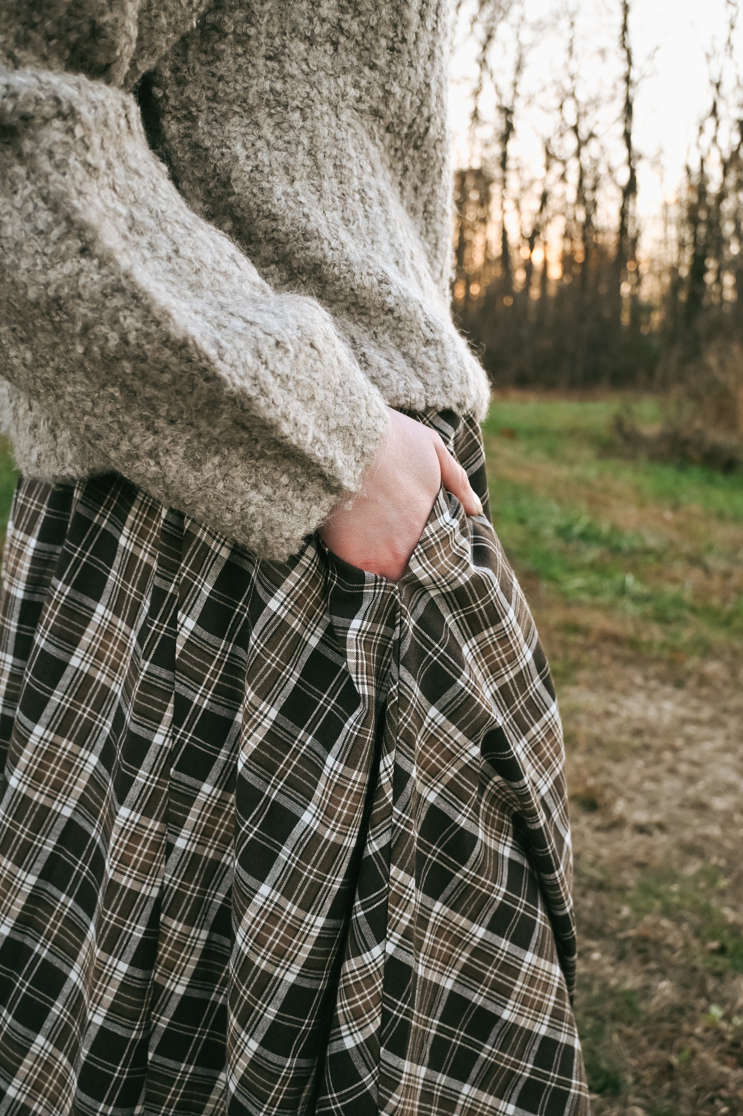'Felix' Midi Skirt in Dark Chocolate