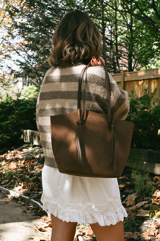 'Lorenza' Tote Bag in Chocolate