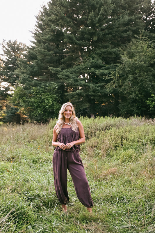 'Brookfield' Cotton Set in Plum