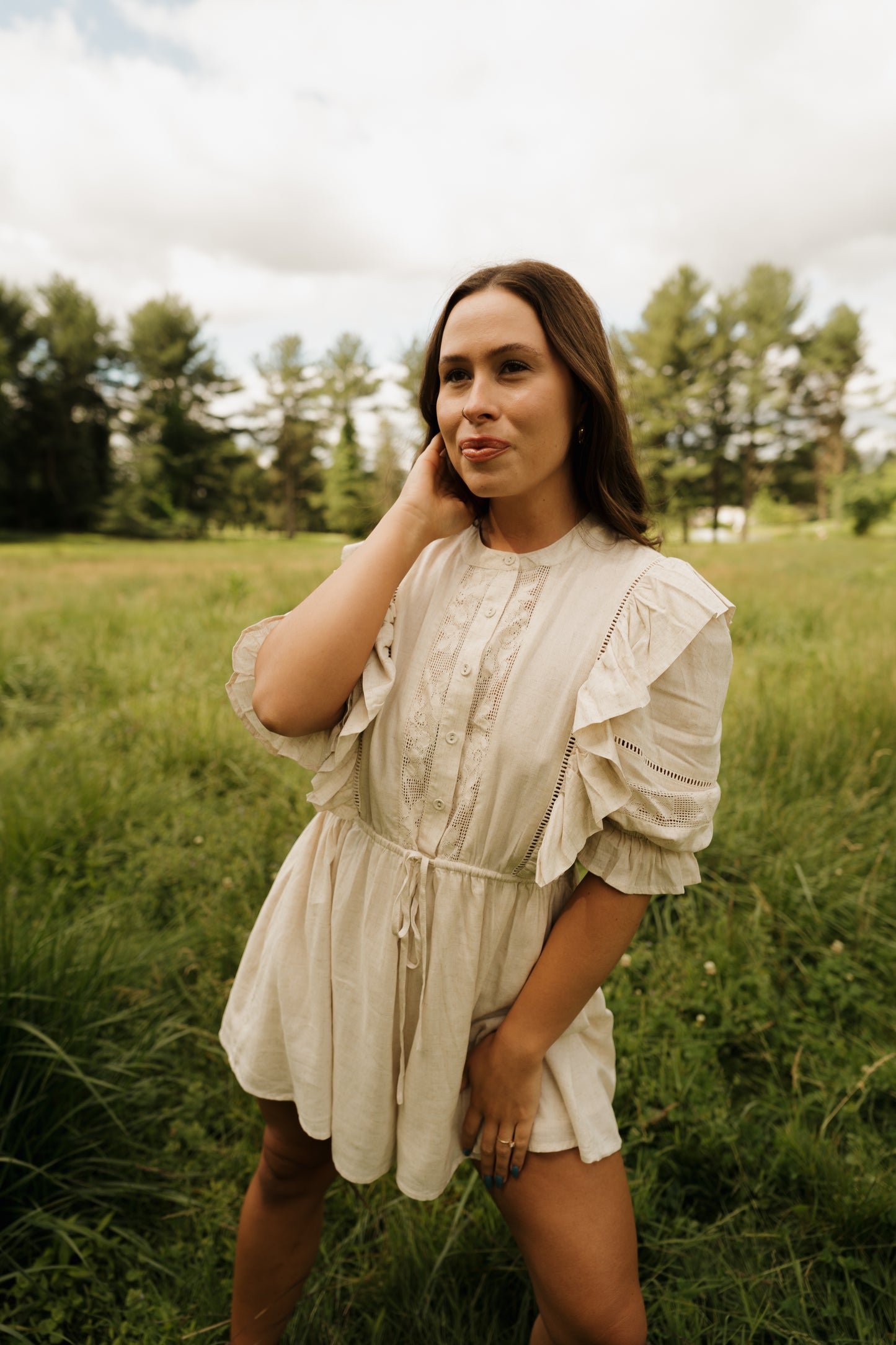 'Augustine' Romper in Oat