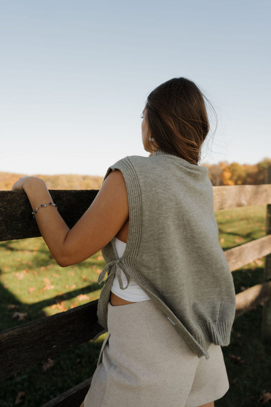 'Ash' Sweater Vest in Grey