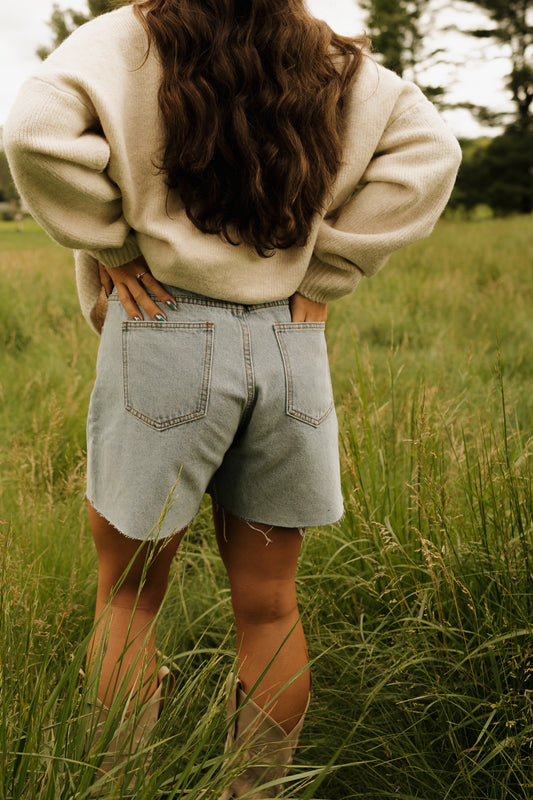 'Maui' Denim Mom Shorts