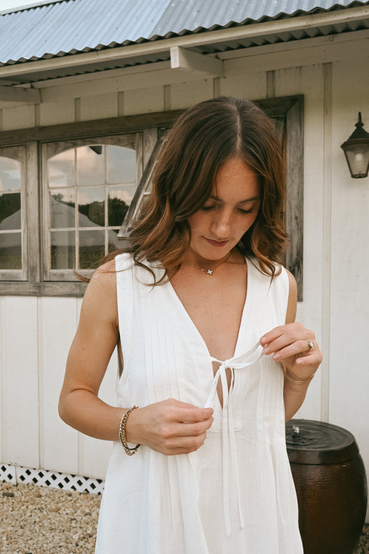 'Stevie' Romper in White
