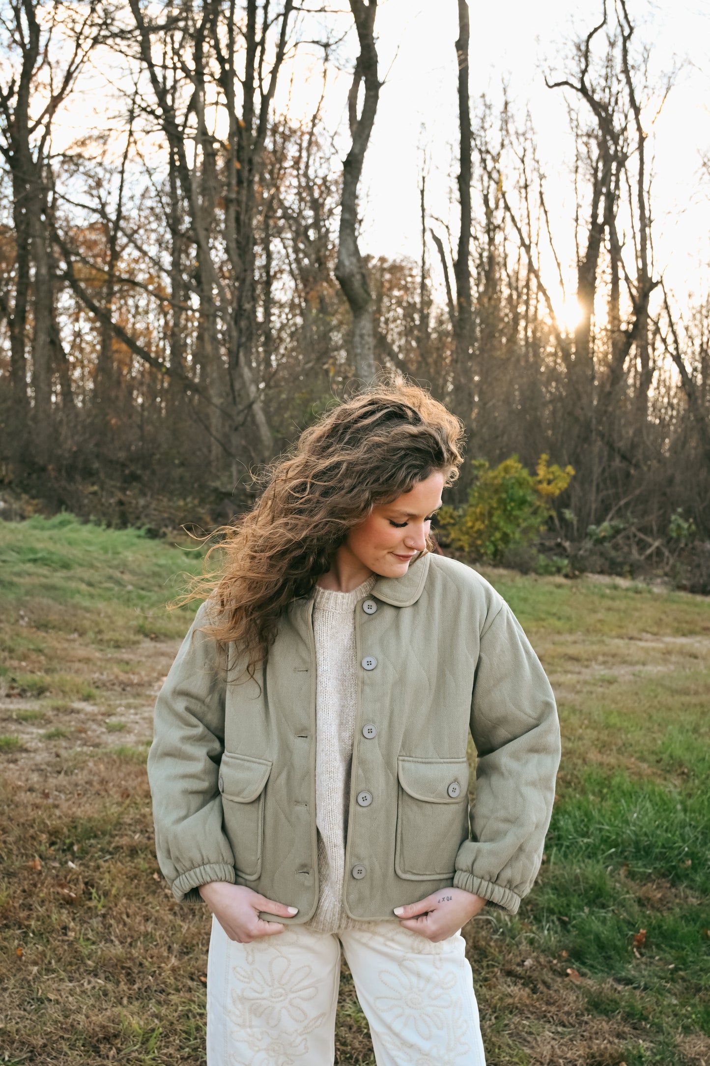 'Aspen' Quilted Jacket in Olive
