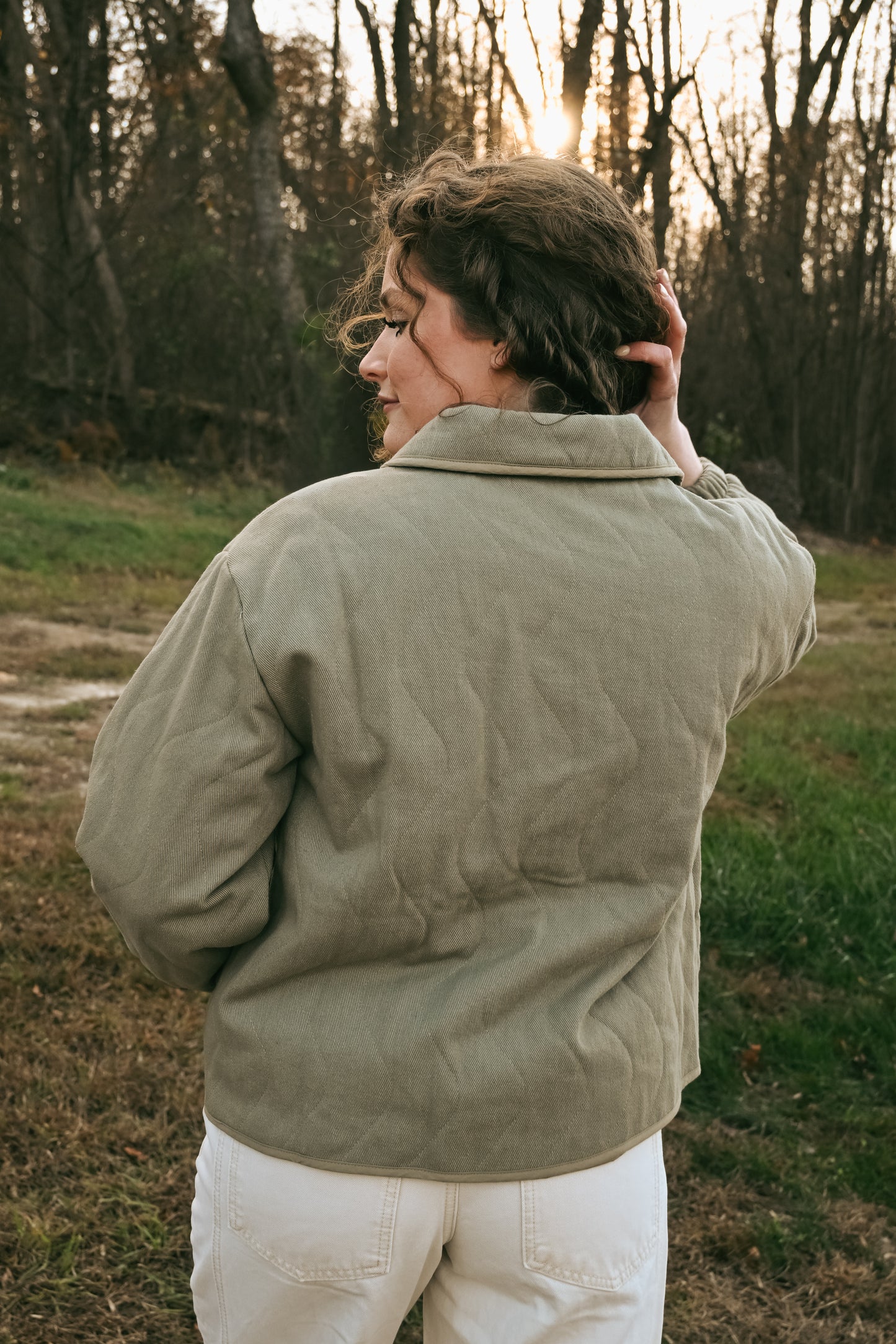 'Aspen' Quilted Jacket in Olive