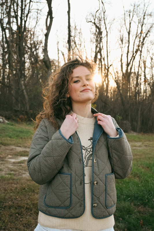 'Ember' Quilted Gingham Jacket