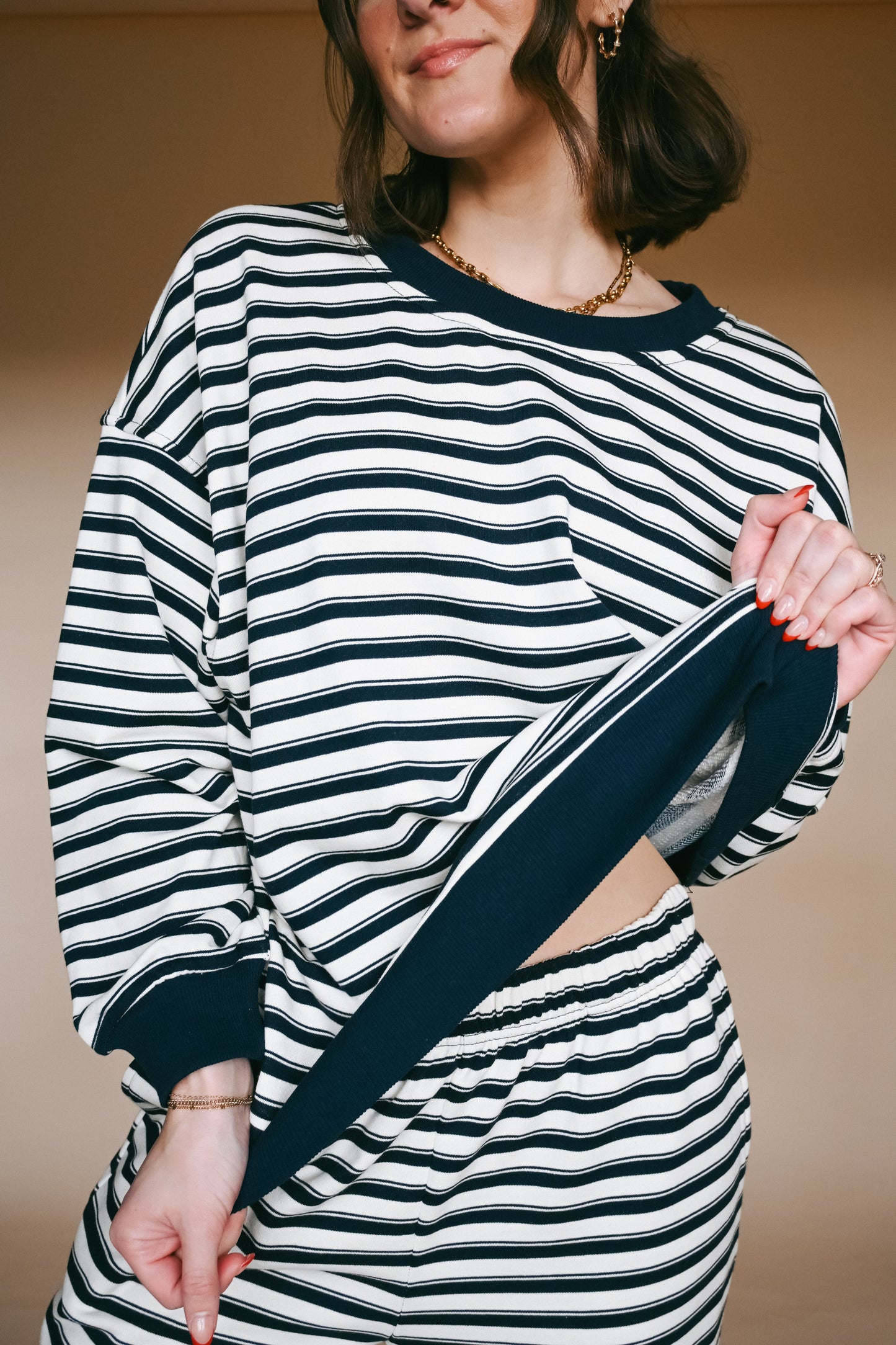 'Malcolm' Set in Navy Stripe