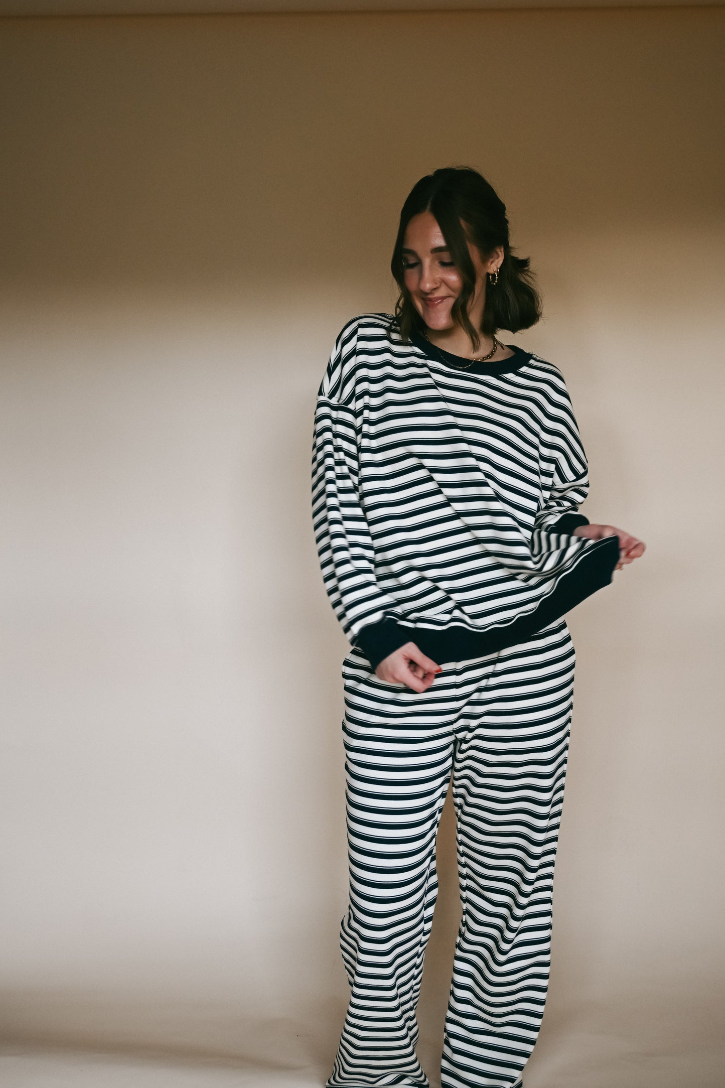 'Malcolm' Set in Navy Stripe