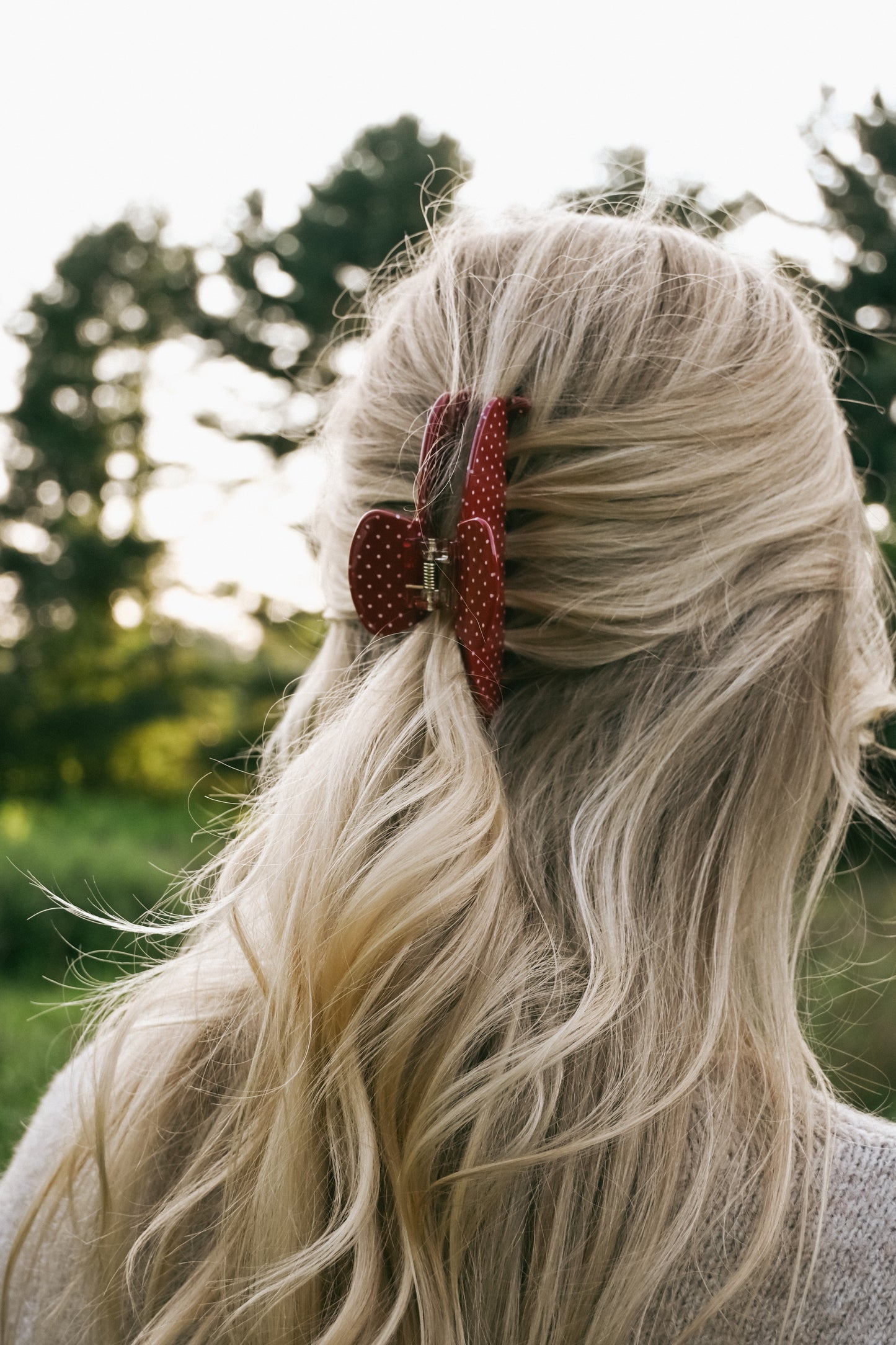 Red Polka Dot Claw Clip
