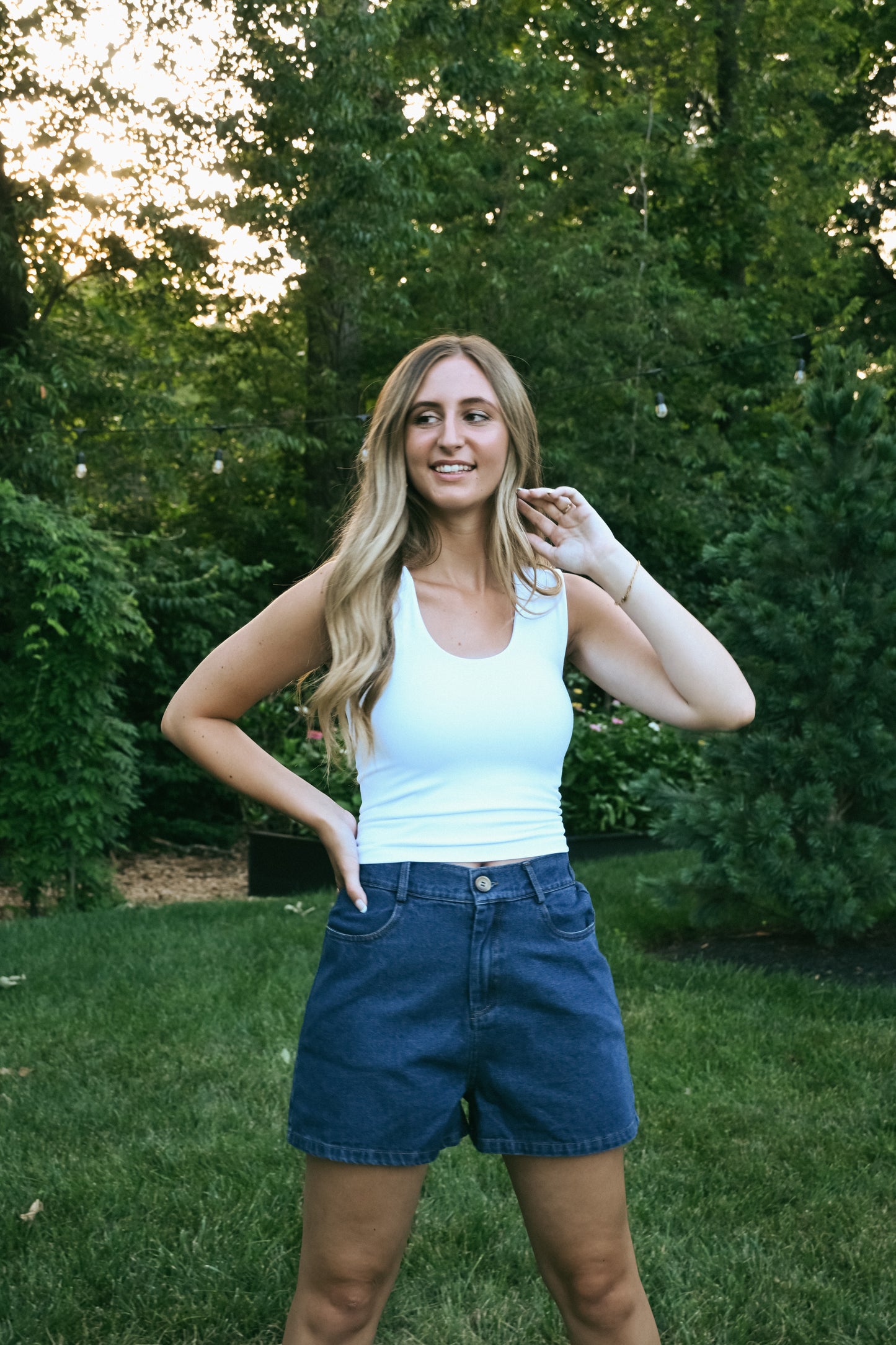 'Lennon' Cotton Denim Shorts