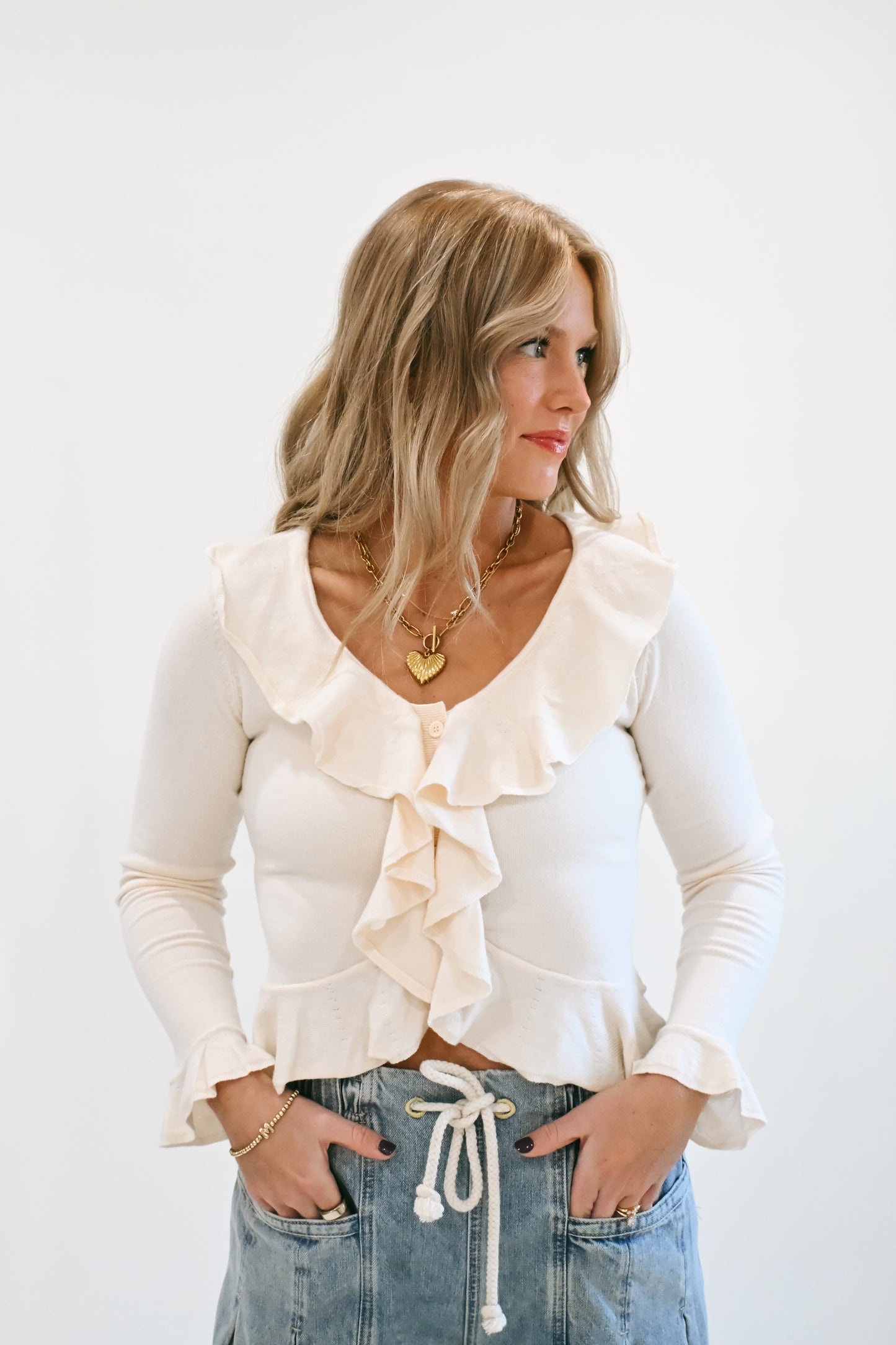 'Molly' Top in Cream