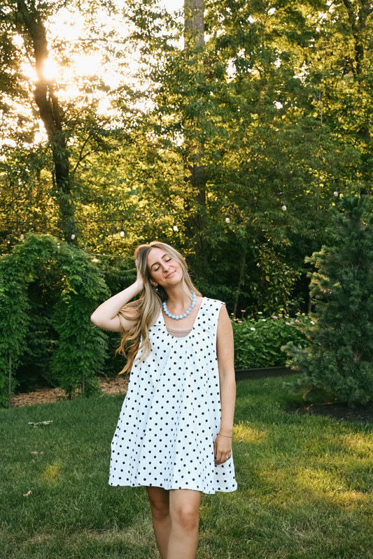 'Piper' Polka Dot Swing Dress