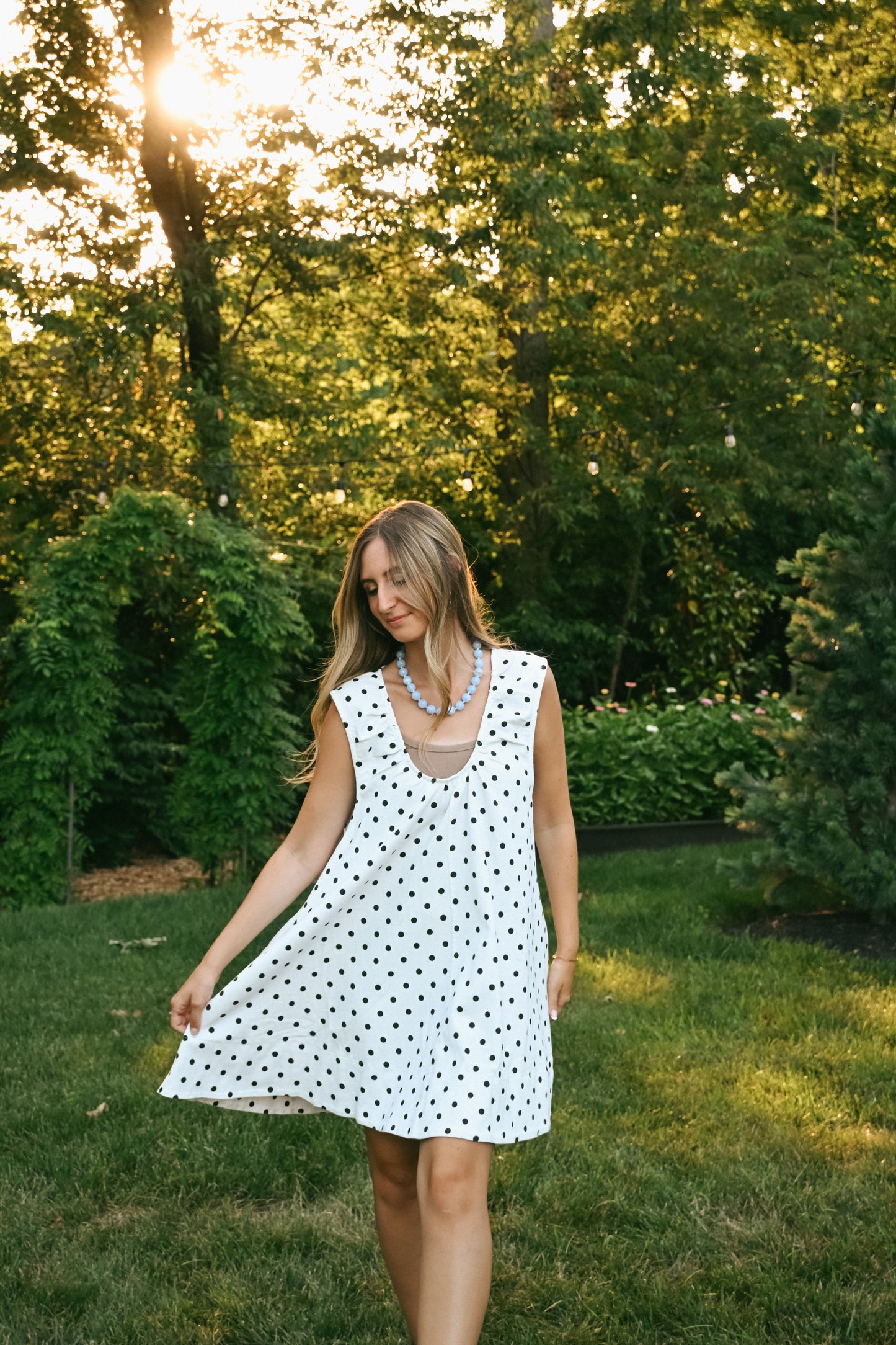 'Piper' Polka Dot Swing Dress