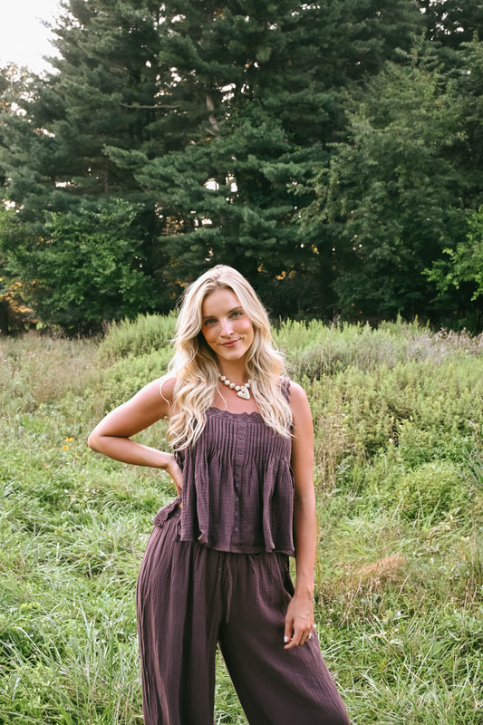 'Brookfield' Cotton Set in Plum