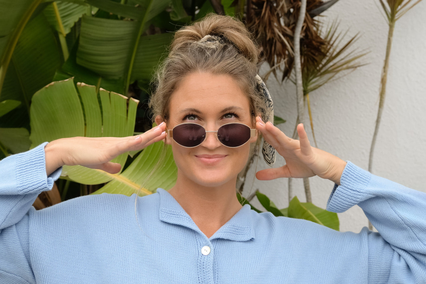 Gold Oval Sunglasses