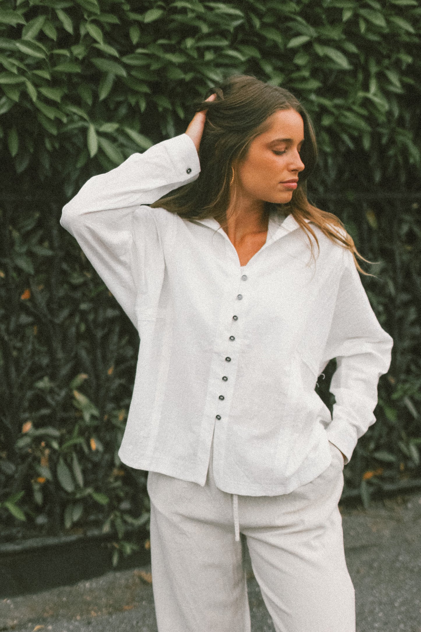 Everyday White Button Down Top