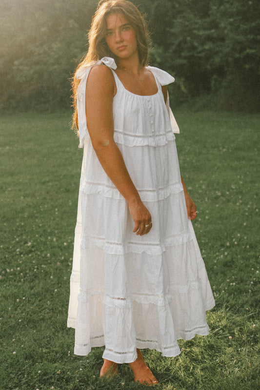 'Lia' Maxi Dress in White